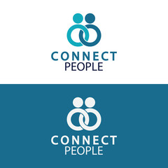 People Connect logo design template. connection logo for business