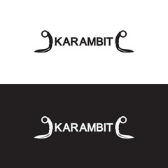 Karambit knife icon logo design vector template