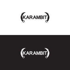Karambit knife icon logo design vector template