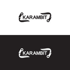 Karambit knife icon logo design vector template