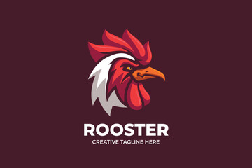 Rooster Chicken Head Mascot Logo Character