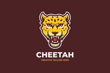 Cheetah Head Mascot Logo Character