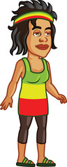 Young Jamaica Girl Cartoon