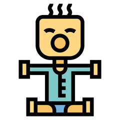 baby filled outline icon style