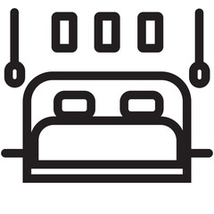 apartment bed bedroom furniture house interior icon