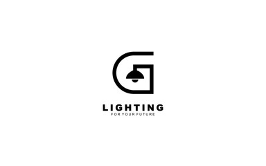 G logo lightning for identity. electrical template vector illustration for your brand.