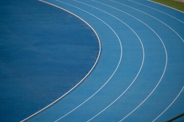 Lanes on the track of athletics
