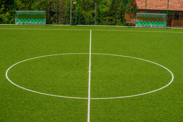 Soccer field in synthetic grass