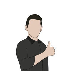 Isolated Young handsome man set in different poses on white background illustration