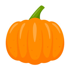 Pumpkin Cartoon Illustration Isolated on White Background. Flat Vector. Good used for Logo, Icon, Stickers, and etc.