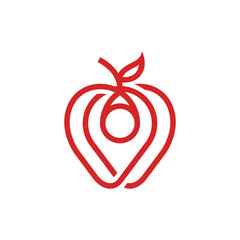 Apple Pin Line Logo Design