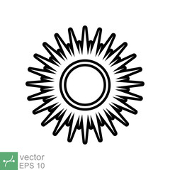 Sun icon. Simple flat style. Nature logo, contemporary, sunset, summer concept. Vector illustration isolated on white background. EPS 10.