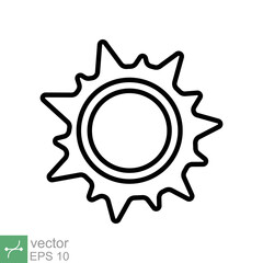 Sun icon. Simple flat style. Nature logo, contemporary, sunset, summer concept. Vector illustration isolated on white background. EPS 10.