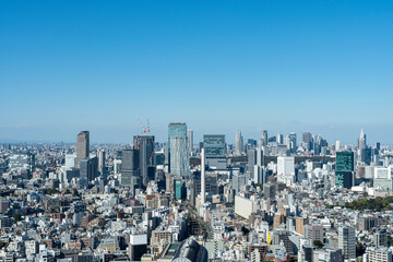 東京恵比寿の高層ビルから望む都市景観