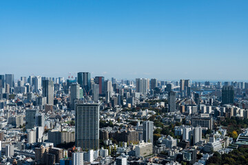 Fototapeta na wymiar 東京恵比寿の高層ビルから望む都市景観