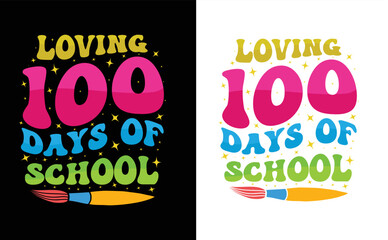 100 day of school colorful tshirt design vector for print on demand,