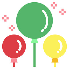 balloons flat icon style