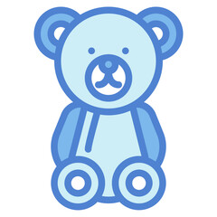 teddy bear two tone icon style
