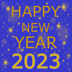 Happy New Year 2023 card - illustration