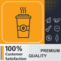 Coffee cup icon. Social media sign. Vector illustration