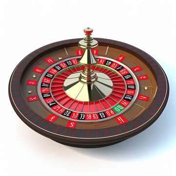 Casino roulette wheel isolated on white. Online casino gambling concept - 3d rendering.