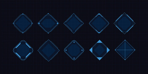 Set of sci fi modern user interface elements futuristic © Vuang