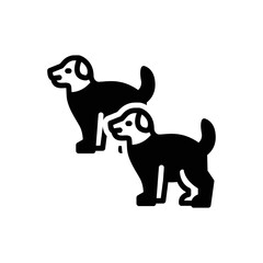 Black solid icon for dogs