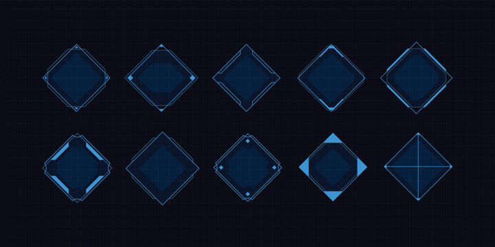 Set of sci fi modern user interface elements futuristic