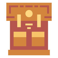 Fototapeta premium backpack flat icon style