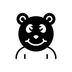 Black solid icon for cute