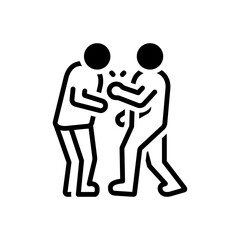 Black solid icon for struck