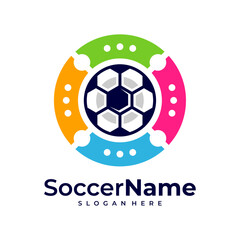 Obraz premium Ticket Soccer logo template, Football logo design vector