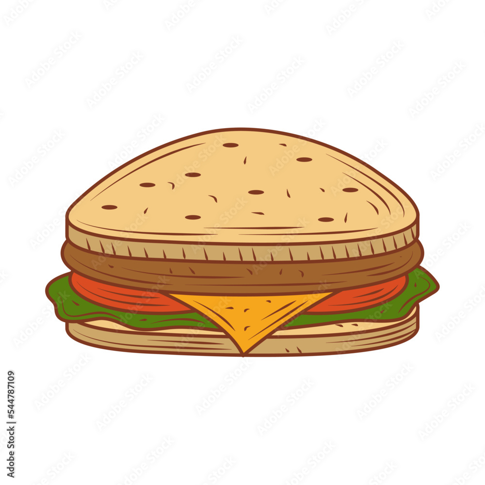 Wall mural sandwich food icon