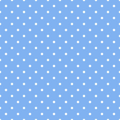 Blue polka dot seamless pattern © natrot