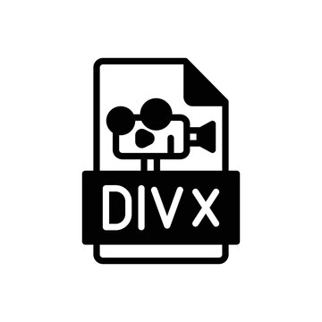 Black solid icon for divx application