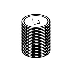 Jordanian Currency Icon Symbol, Jordanian Dinar, JOD Sign. Vector Illustration