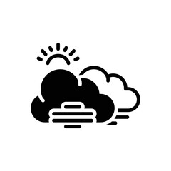 Black solid icon for fog