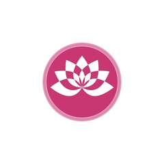 Lotus flower button icon isolated on white background