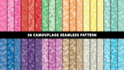 Collection military and army camouflage seamless pattern