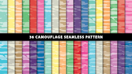 Collection military and army camouflage seamless pattern