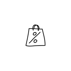Hand drawn discount icon, simple doodle icon
