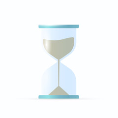 Hourglass sandtime vector icon isolated on white background