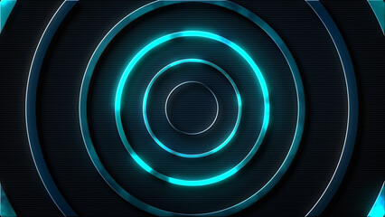 Futuristic surface concept with circle sphere. Trendy sci-fi technology background with sphere pattern. Seamless loop. 3D rendering