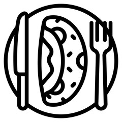 omelette line icon