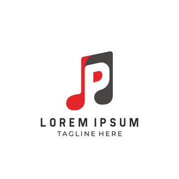 Letter P with Musical notes Logo Element. Can be used for Business, Music and Entertainment