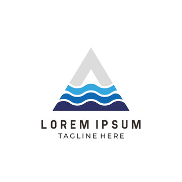 water waves. A or triangular logo