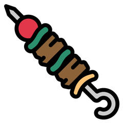 barbecue line icon