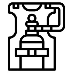 oxygen tank line icon style