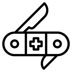 swiss army knife line icon style