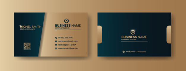 Luxury, golden modern visiting card template design. stationery template design